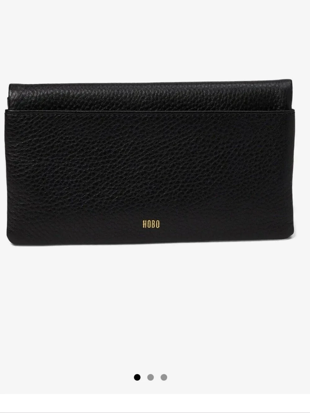 HOBO Lumen Black Pebbled Leather Slim Wallet